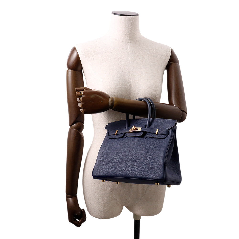 HERMES Birkin Blue Abysse Togo Leather Size 25