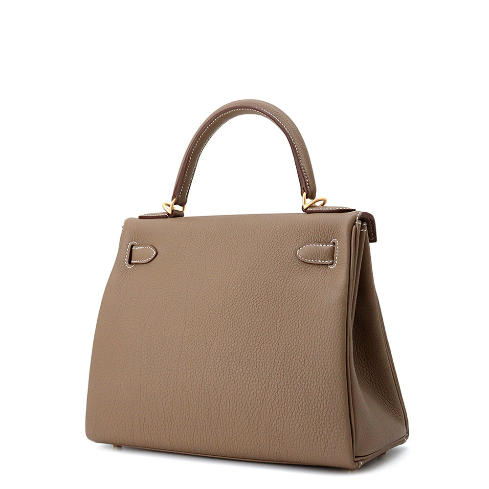 HERMES Kelly Retourne Etoupe Togo Leather Size 28