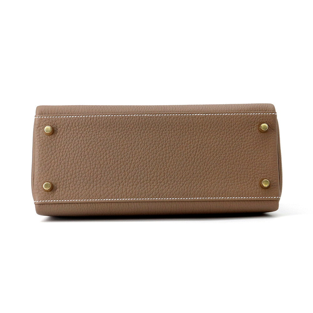 HERMES Kelly Retourne Etoupe Togo Leather Size 28