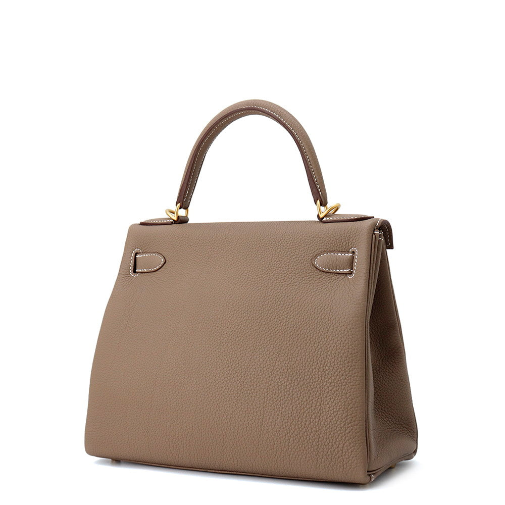 HERMES Kelly Retourne Etoupe Togo Leather Size 28