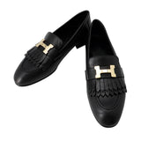HERMES Mocassins "Royal" BlackH192203Z Leather Size 34