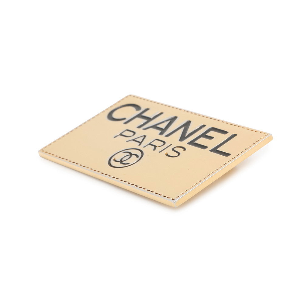CHANEL Plate Brooch Gold Metal