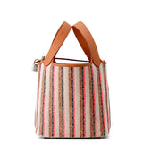 HERMES Picotin Lock Blanket Ecru/Beige/Fauve/Rose Pop/Gold/Black Toile H Swift Leather Size PM