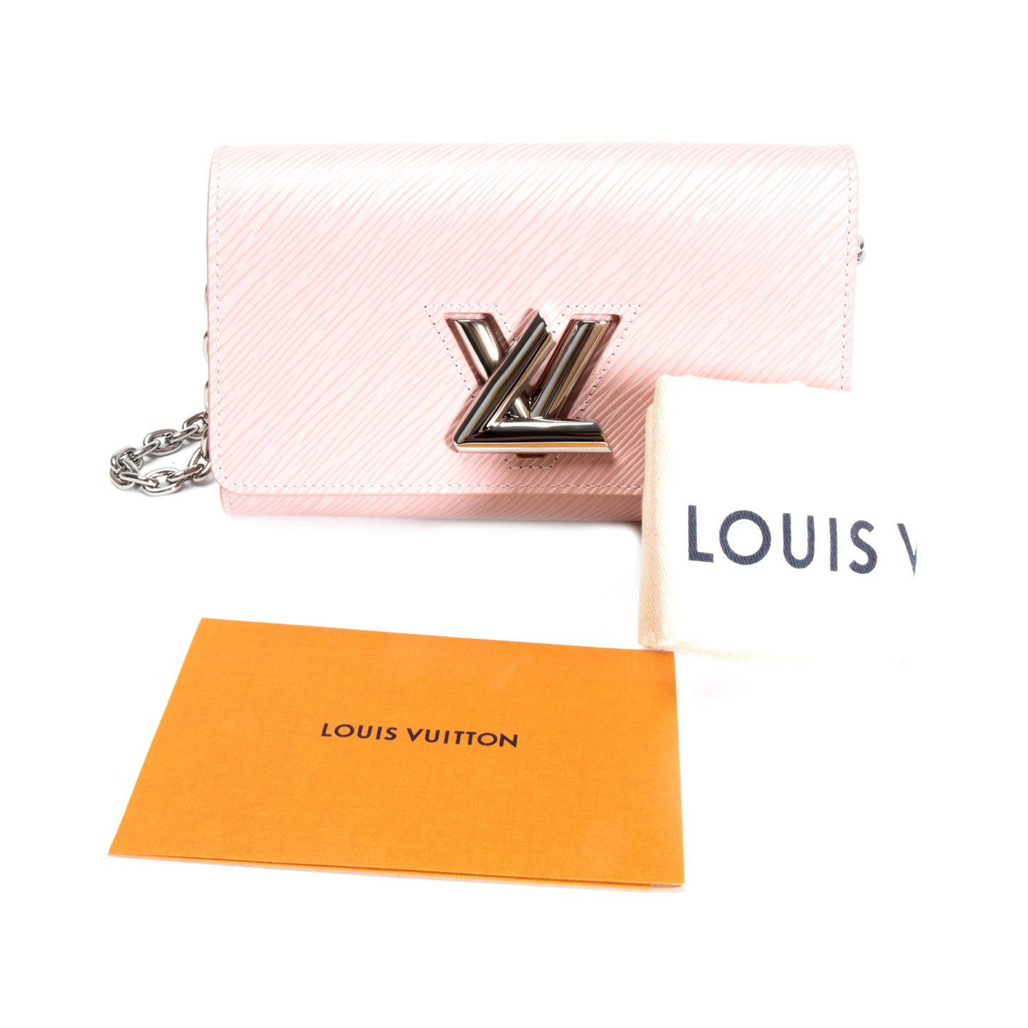 Louis Vuitton Louis Vuitton Rose Ballerine Epi Leather Twist Chain Wallet