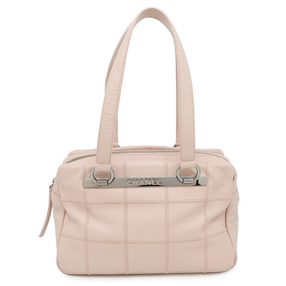 CHANEL Chocolate Bar Tote Bag Pink Leather