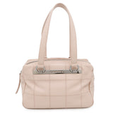 CHANEL Chocolate Bar Tote Bag Pink Leather