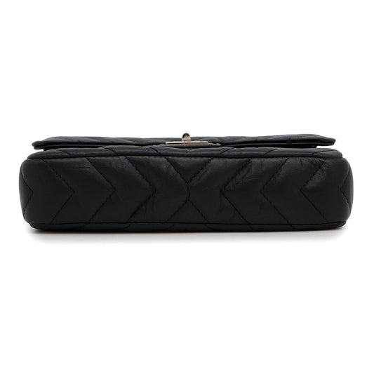 CHANEL Chevron 2.55 ChainShoulderPouch BlackAP2215 Lambskin