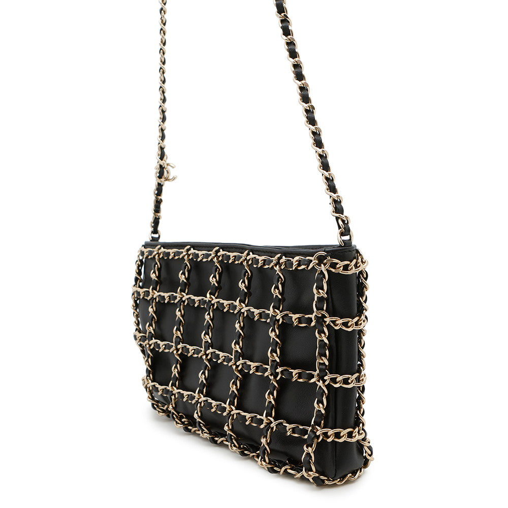 CHANEL Chain Shoulder Bag BlackAS1622 Lambskin