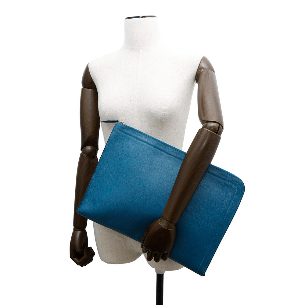 HERMES Zipcon Pewter Blue de Galice Evercolor
