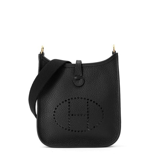 HERMES Evelyne Long Black Taurillon Clemence Size TPM