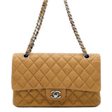 CHANEL Matelasse Chain Shoulder Bag GoldA01112 Caviar Leather Size 25
