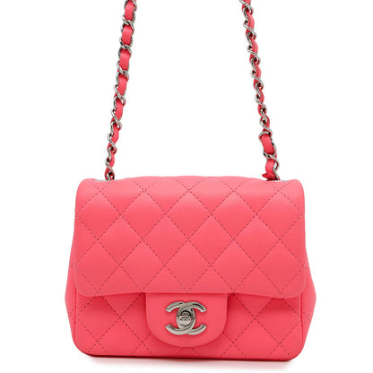 CHANEL Mini Matelasse Chain Shoulder Bag PinkA35200 Lambskin Size 18