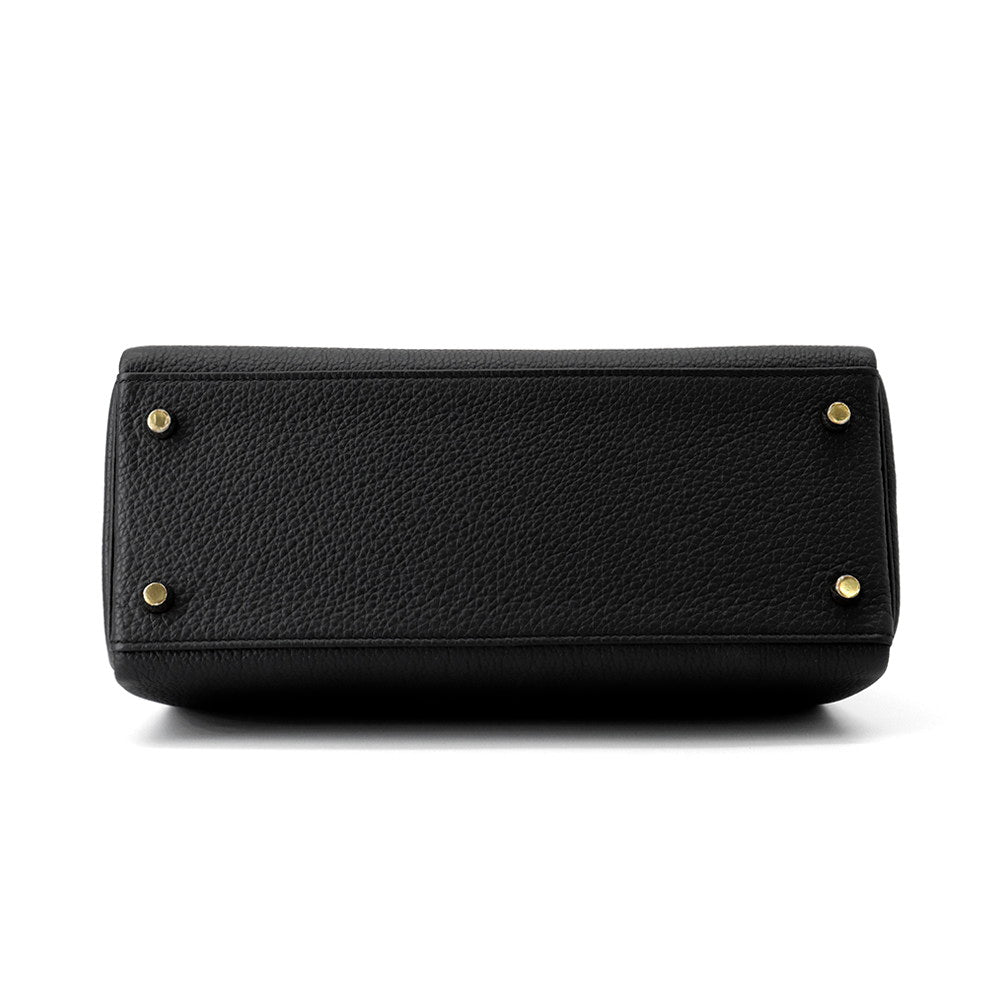 HERMES Kelly Retourne Black Togo Leather Size 28