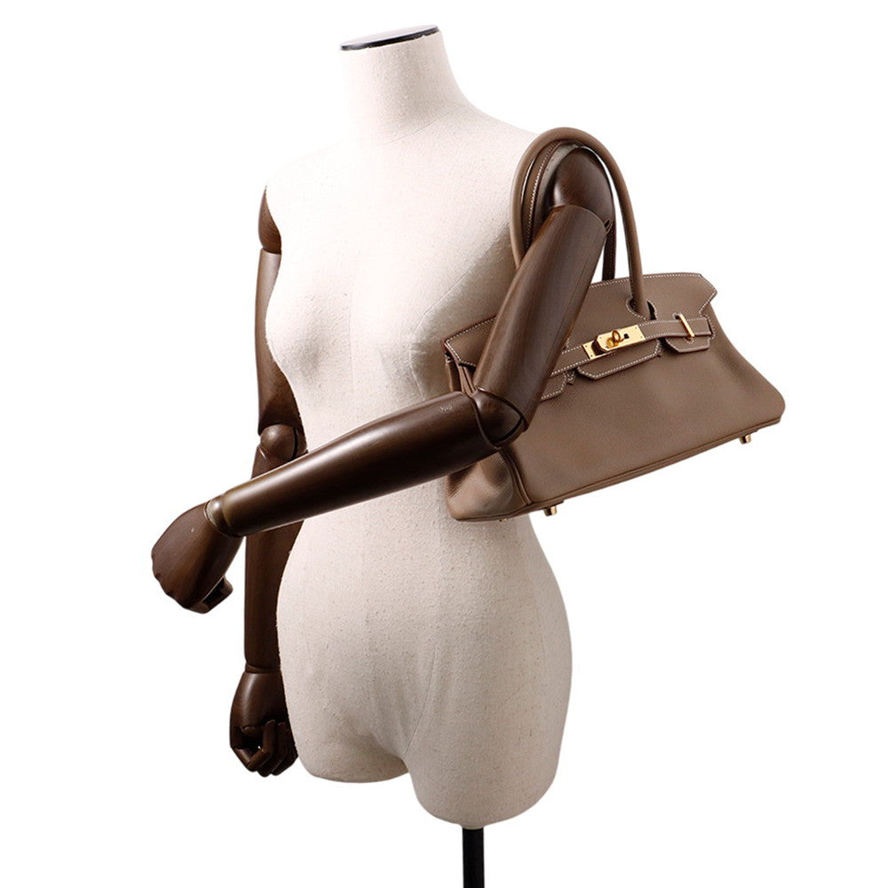 HERMES ShoulderBirkin Etoupe Evercolor Size 29
