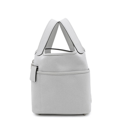 HERMES Picotin Lock Cargo Gri Platinum Towar Goeran Swift Leather Size PM