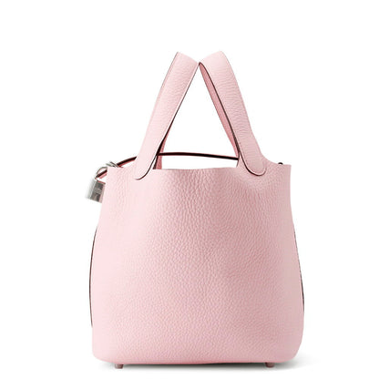 HERMES Picotin Lock Rose Sakura Taurillon Clemence Size PM