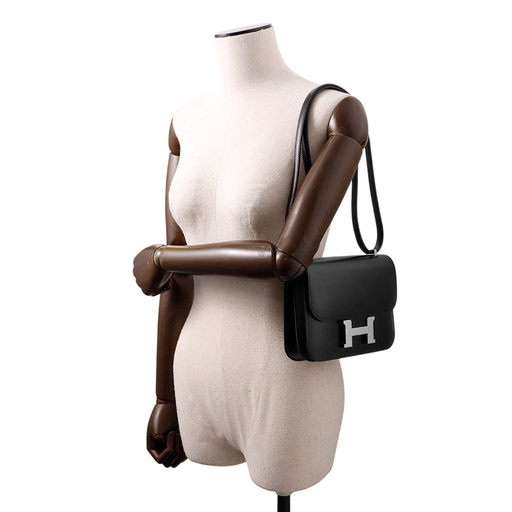 HERMES Constance3 Miroir Black Box Calf Leather Size Mini