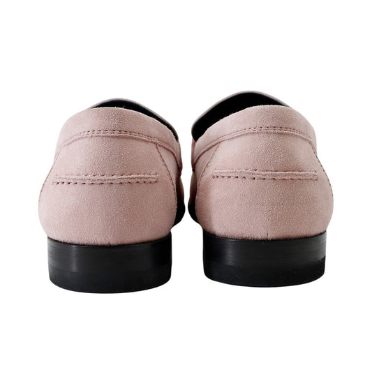 HERMES Mocassins d'Estaing Pink suede Size 36