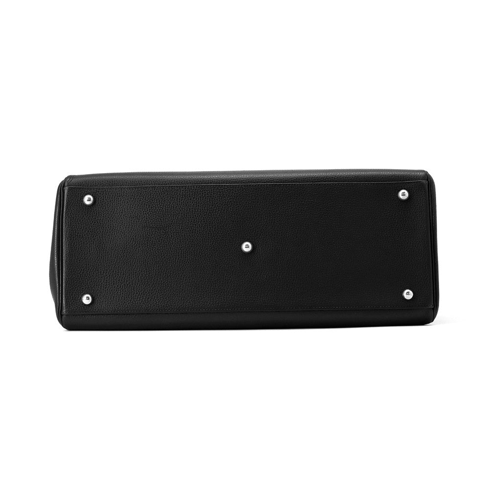 HERMES Pararib Bay Black Ardennes Leather Size 40
