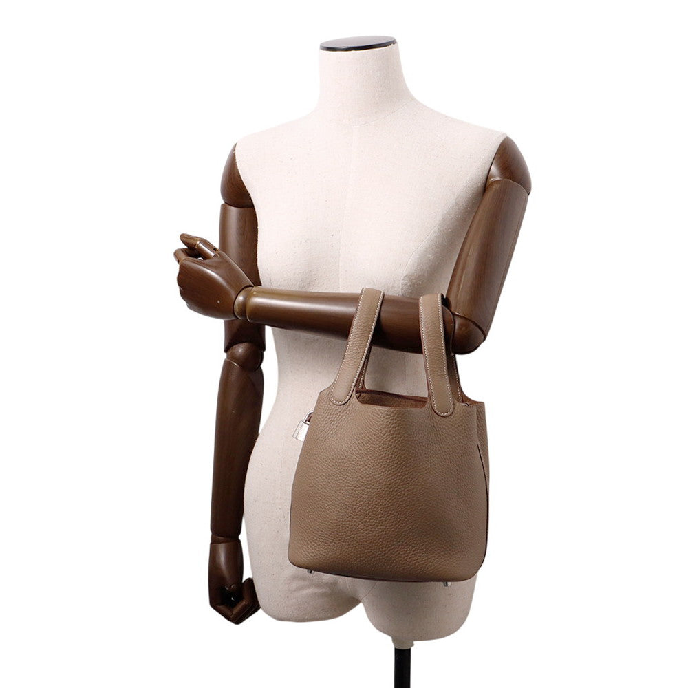 HERMES Picotin Lock Etoupe Taurillon Clemence Size PM