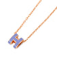 HERMES Pop Ash Necklace Size Mini Purple Lacquer Metal