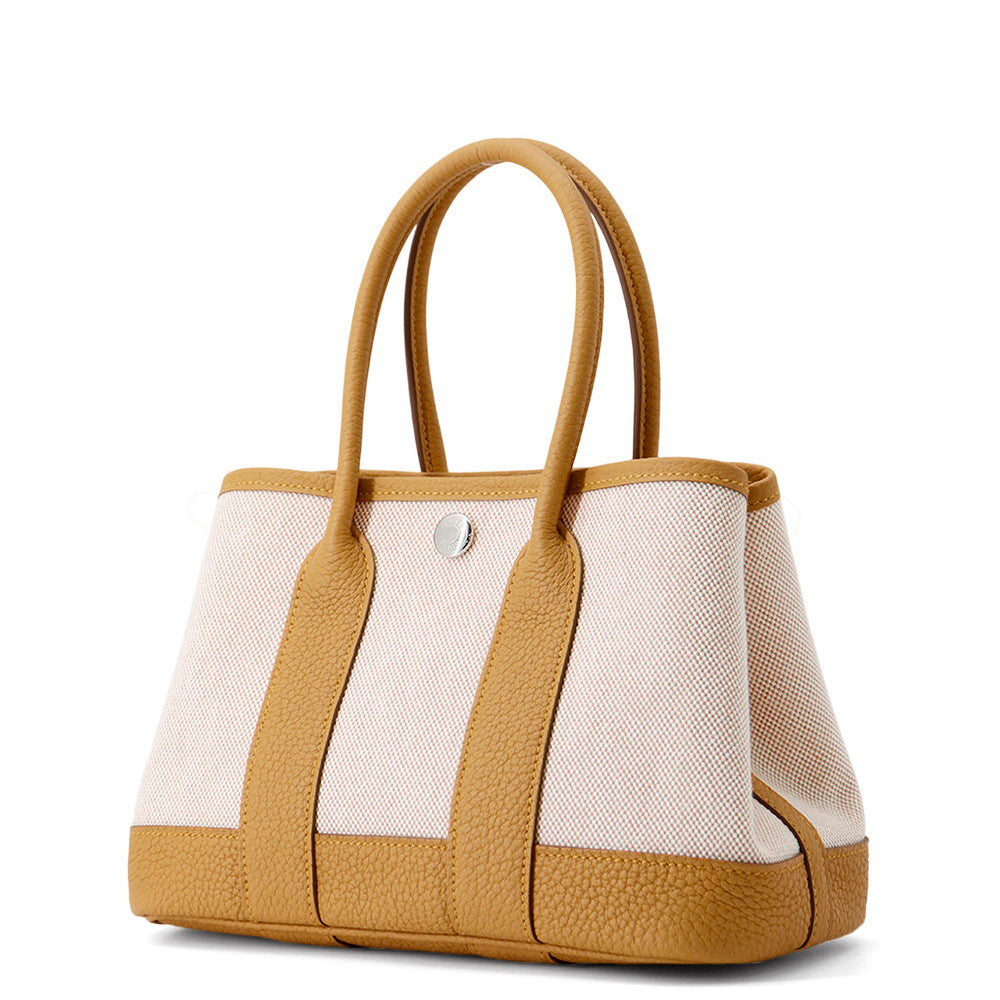 HERMES Neo Garden Ecru/Natural Sable Toile H Negonda Leather Size 23