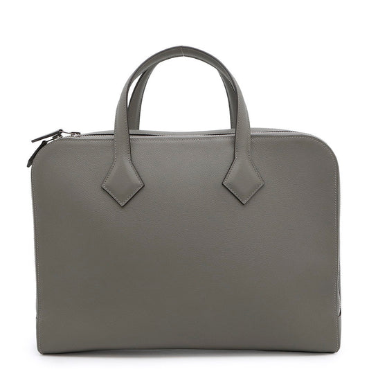 HERMES Victoria light Gris Meyer Evercolor Size 38