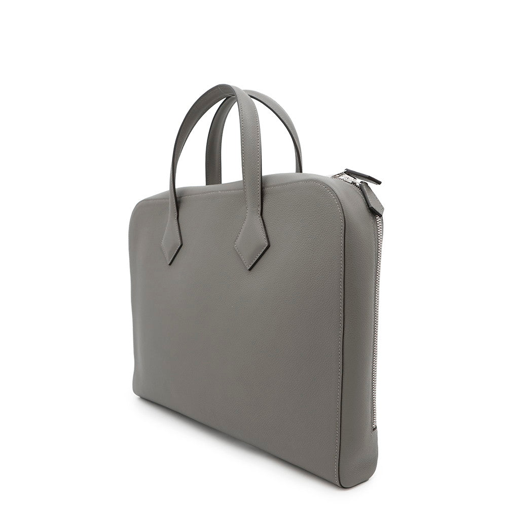 HERMES Victoria light Gris Meyer Evercolor Size 38