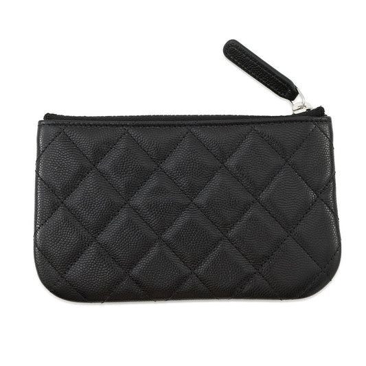 CHANEL Matelasse Star CC Logo Zip Pouch Coin Purse BlackAP4811 Soft Caviar Leather/Rhinestone