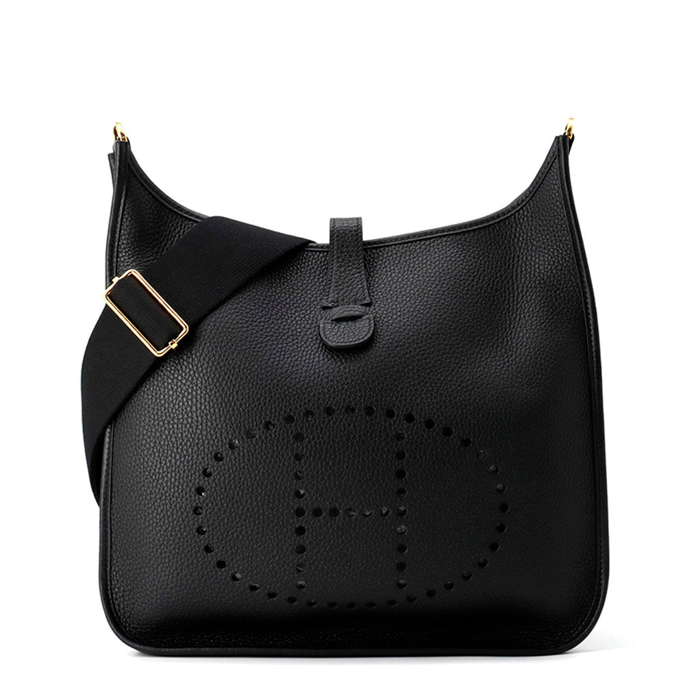 HERMES Evelyne3 Black Taurillon Clemence Size GM