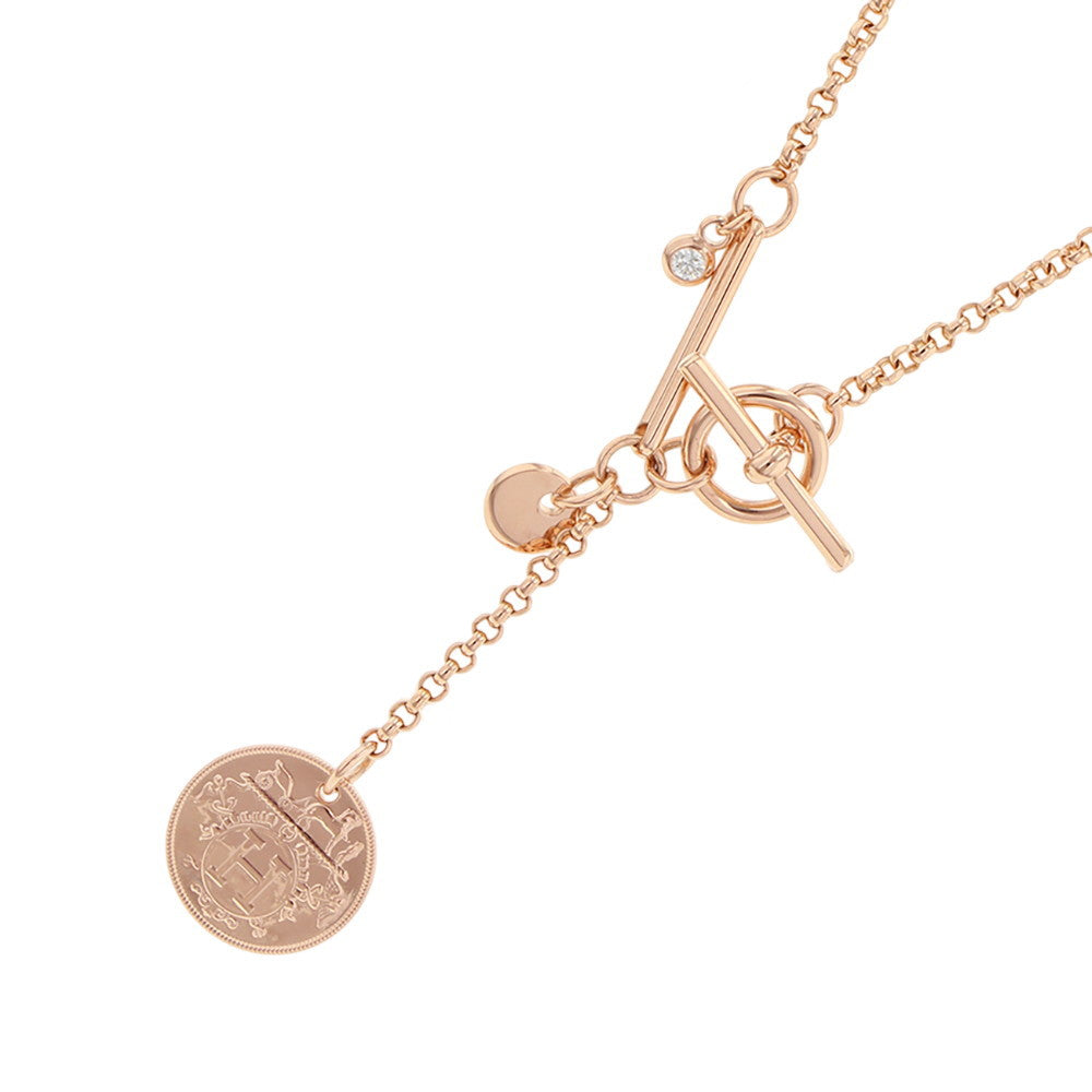 HERMES Exlibris Pendant Size PMH120344B 00 18K Pink Gold