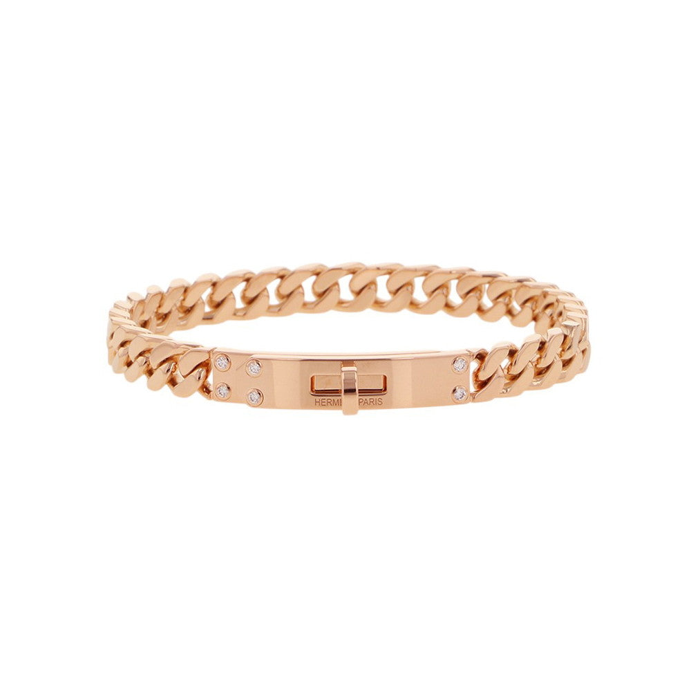 HERMES Kelly Gourmet Bracelet Size ST 18K Pink Gold