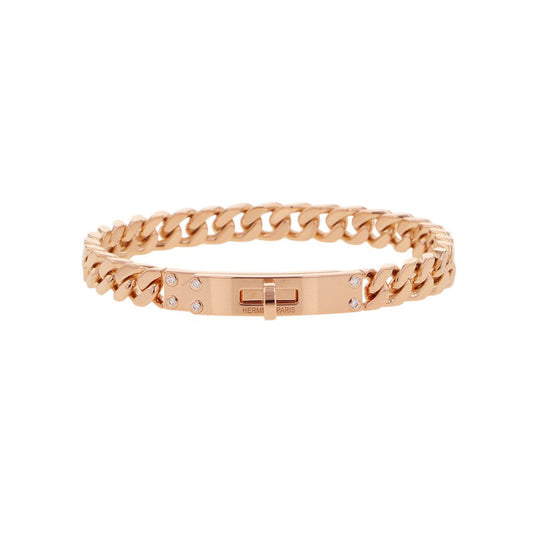 HERMES Kelly Gourmet Bracelet Size ST 18K Pink Gold