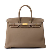 HERMES Birkin Etoupe Togo Leather Size 35
