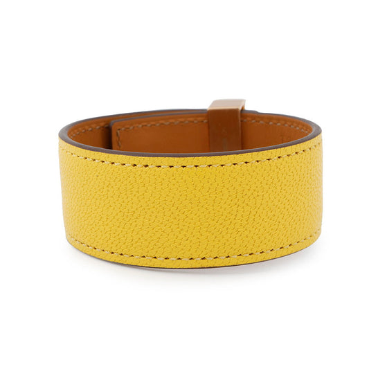 HERMES Collier de Chien 24 Bracelet Size T2 Jaune de Naples Leather