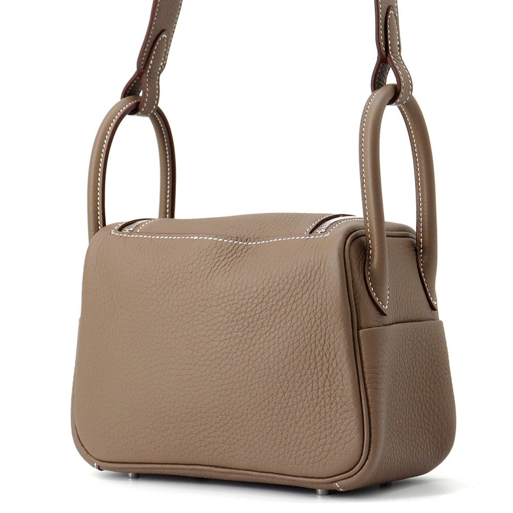 HERMES Lindy Etoupe Taurillon Clemence Size Mini