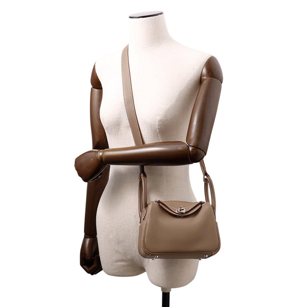 HERMES Lindy Etoupe Taurillon Clemence Size Mini