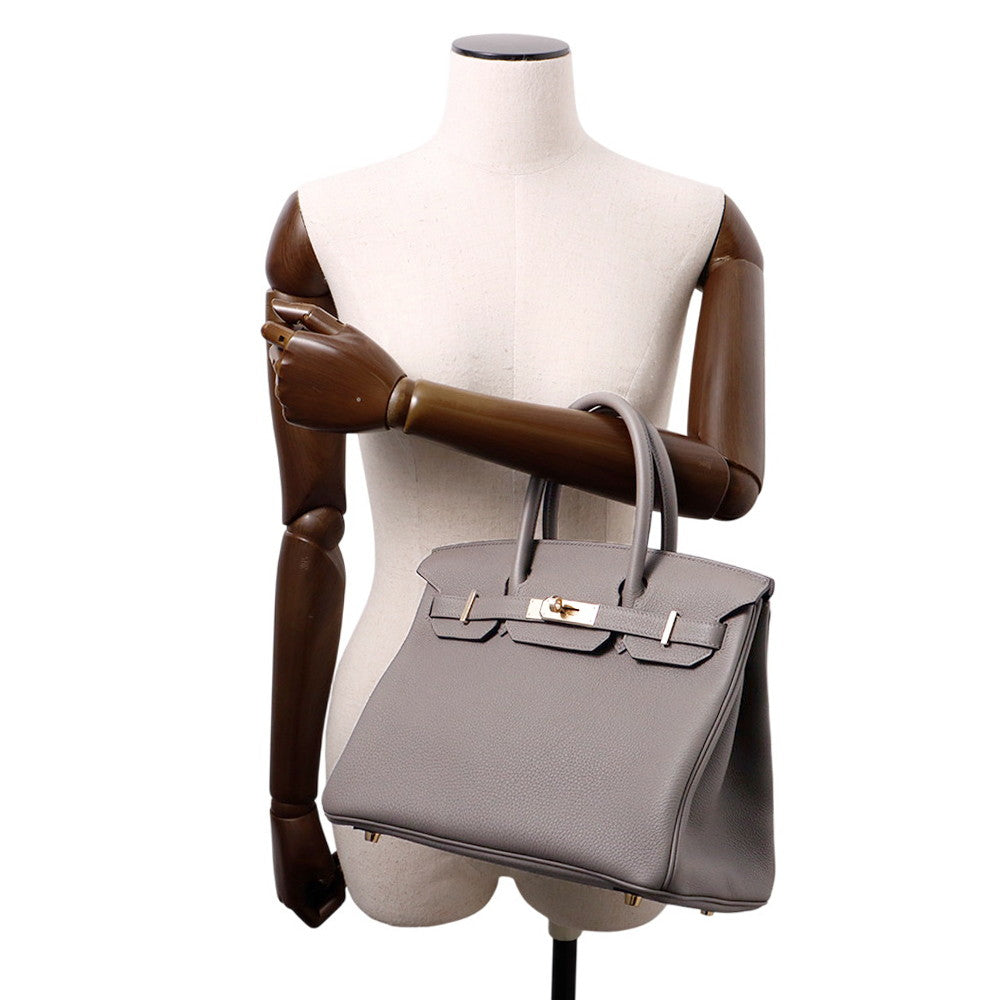 HERMES Birkin Gris Meyer Togo Leather Size 30