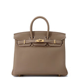 HERMES Birkin Verso Etoupe/Marron Fonce Togo Leather Size 25