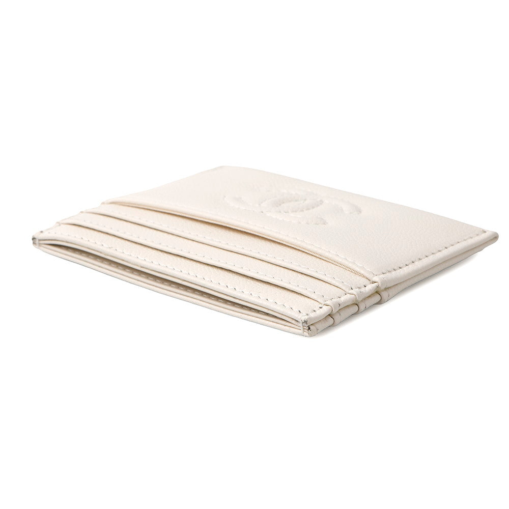 CHANEL CC Logo Card Case 24/25 Year Métiers d'Art Collection WhiteAP4706 Caviar Leather