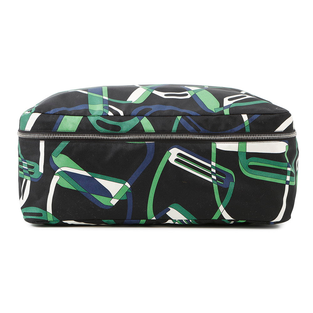 HERMES HERMES O  de Voyage Black/Multicolor Silk100% Size PM