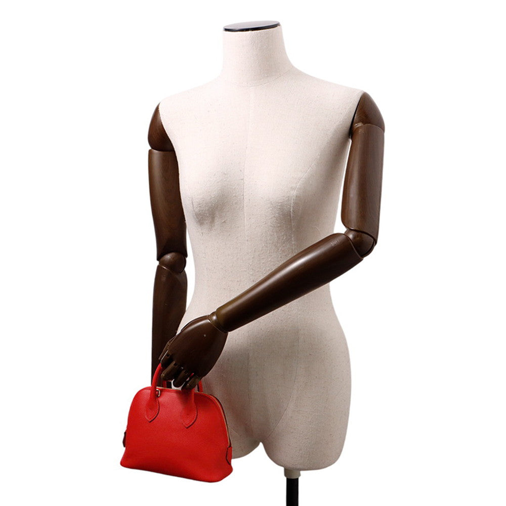 HERMES Bolide 1923 Rouge Ladue Evercolor Size Mini