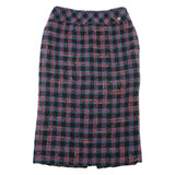 CHANEL CC LogoButton TweedSkirt Size 36 Black/Pink/MulticolorP73672 Wool 79% Nylon17% Polyester4% Rhinestone