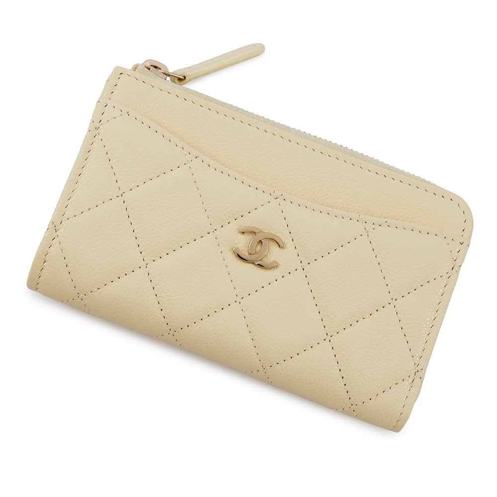 CHANEL Coin purse Matelasse CC Logo LimeAP3179 Caviar Leather