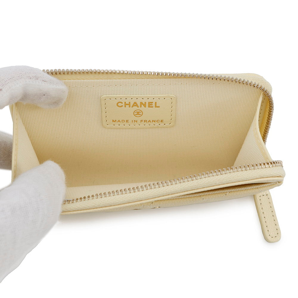 CHANEL Coin purse Matelasse CC Logo LimeAP3179 Caviar Leather