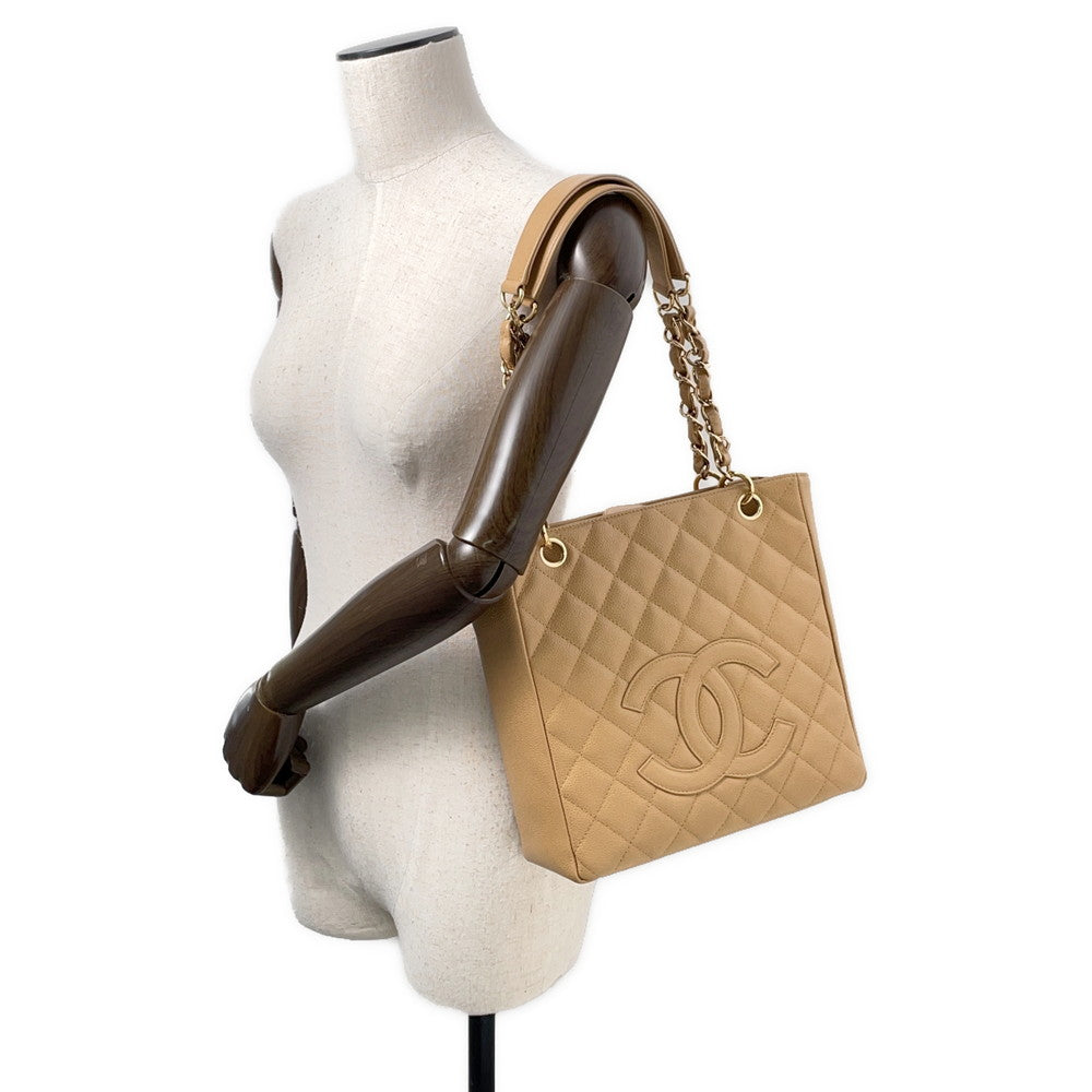 CHANEL PST ChainTote Bag BeigeA50994 Caviar Leather