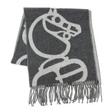 HERMES Scarf BoucleCamail Gray Cashmere100%