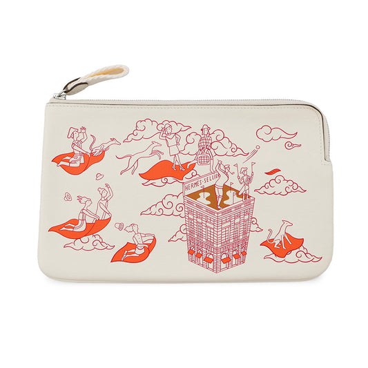 HERMES Carre Pocket Long HERMES Epic Hatchet/FramboiseH082892CKAA Swift Leather