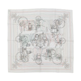 HERMES Scarf Carre 《Exlibris Brode Sangle》 Size 90 White/BlackH594275S Silk100%
