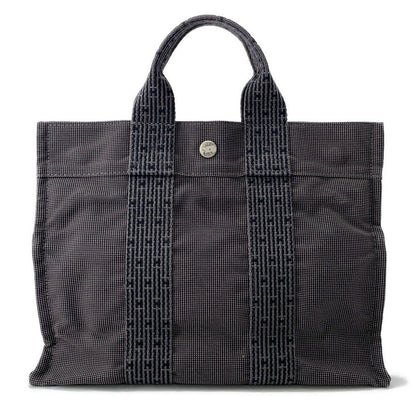 HERMES Her Line Tote Gray Nylon Canvas Size PM